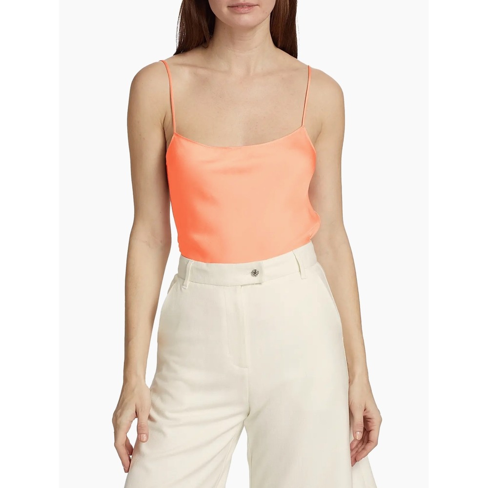 Derek Lam 10 Crosby Becca Satin Tank Sunset Sherbert NWT Size 8 Top MSRP $195